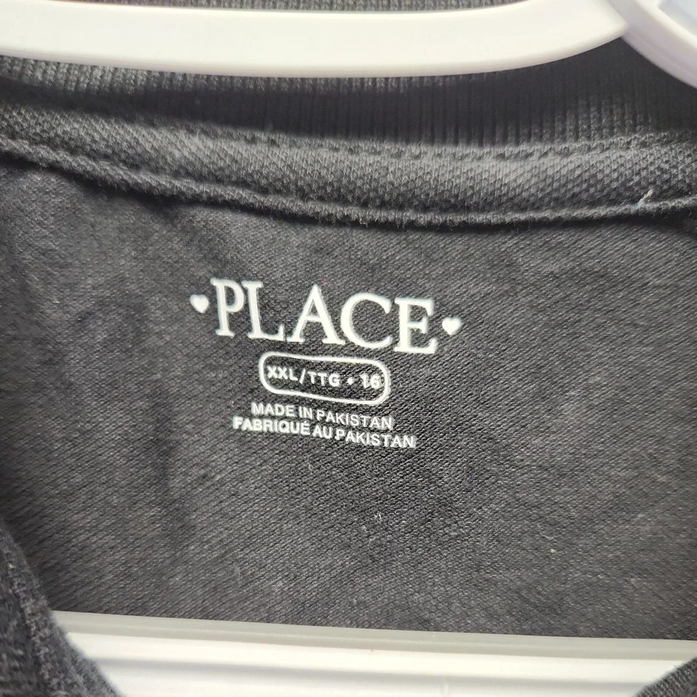 The Children's‎ Place Long Sleeve T-Shirt Henley Top Black Girl's Size XXL NEW